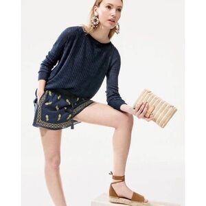 J. Crew Blue and Gold Pineapple Shorts Size XS